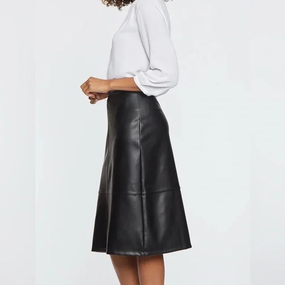 SCULPT*HER by NYDJ Faux Leather A Line Skirt - Picture 4 of 15
